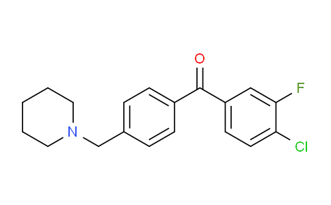 CAS No. 898775-20-7, 4-Chloro-3-fluoro-4'-piperidinomethyl benzophenone