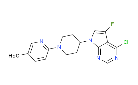 CAS No. 1236284-55-1, 4-Chloro-5-fluoro-7-(1-(5-methylpyridin-2-yl)piperidin-4-yl)-7H-pyrrolo[2,3-d]pyrimidine