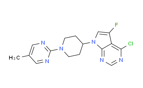 CAS No. 1236285-22-5, 4-Chloro-5-fluoro-7-(1-(5-methylpyrimidin-2-yl)piperidin-4-yl)-7H-pyrrolo[2,3-d]pyrimidine