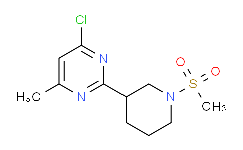 CAS No. 1316218-05-9, 4-Chloro-6-methyl-2-(1-(methylsulfonyl)piperidin-3-yl)pyrimidine