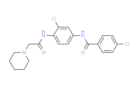 CAS No. 332376-81-5, 4-Chloro-N-(3-chloro-4-(2-(piperidin-1-yl)acetamido)phenyl)benzamide