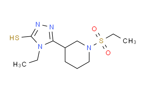 CAS No. 932918-75-7, 4-Ethyl-5-(1-(ethylsulfonyl)piperidin-3-yl)-4H-1,2,4-triazole-3-thiol