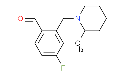 CAS No. 1443312-21-7, 4-Fluoro-2-((2-methylpiperidin-1-yl)methyl)benzaldehyde
