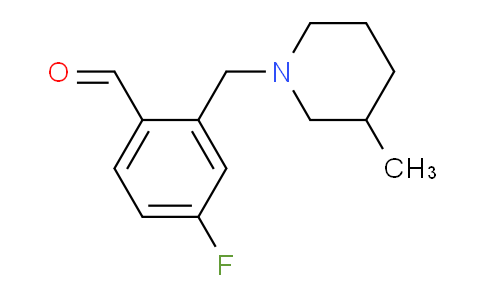 CAS No. 1443305-78-9, 4-Fluoro-2-((3-methylpiperidin-1-yl)methyl)benzaldehyde