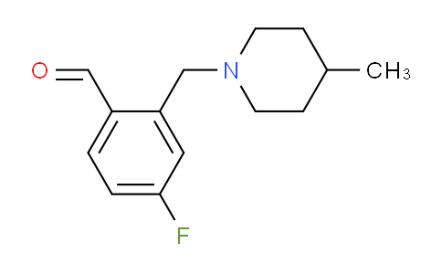 CAS No. 1443312-29-5, 4-Fluoro-2-((4-methylpiperidin-1-yl)methyl)benzaldehyde