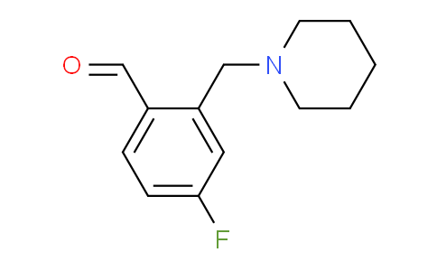 CAS No. 1443355-21-2, 4-Fluoro-2-(piperidin-1-ylmethyl)benzaldehyde