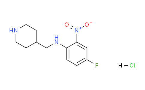 CAS No. 1233951-92-2, 4-Fluoro-2-nitro-N-(piperidin-4-ylmethyl)aniline hydrochloride