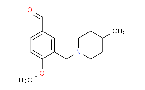 CAS No. 372153-09-8, 4-Methoxy-3-((4-methylpiperidin-1-yl)methyl)benzaldehyde