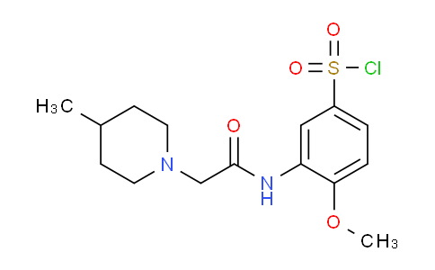 CAS No. 948294-09-5, 4-Methoxy-3-[2-(4-methylpiperidin-1-yl)acetylamino]benzenesulfonyl chloride