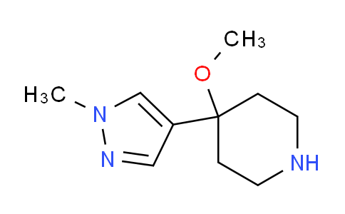 CAS No. 1708436-48-9, 4-Methoxy-4-(1-methyl-1H-pyrazol-4-yl)piperidine