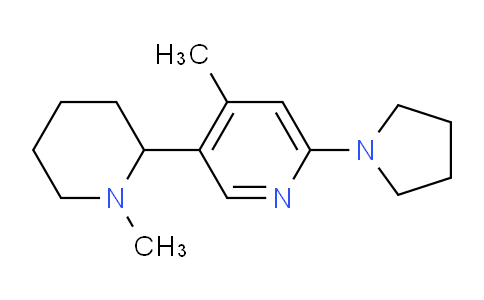 CAS No. 1352499-84-3, 4-Methyl-5-(1-methylpiperidin-2-yl)-2-(pyrrolidin-1-yl)pyridine