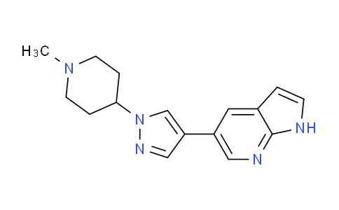 CAS No. 1956322-00-1, 5-(1-(1-Methylpiperidin-4-yl)-1H-pyrazol-4-yl)-1H-pyrrolo[2,3-b]pyridine