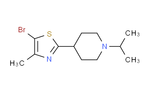 CAS No. 1361116-64-4, 5-Bromo-2-(1-isopropylpiperidin-4-yl)-4-methylthiazole