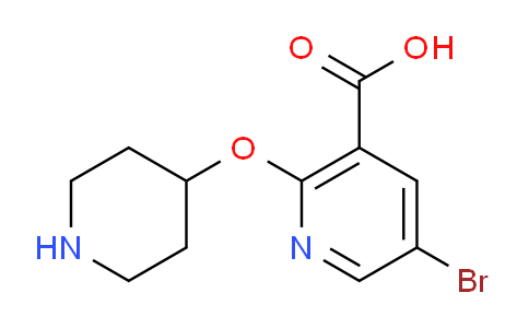 CAS No. 1219201-10-1, 5-Bromo-2-(piperidin-4-yloxy)nicotinic acid