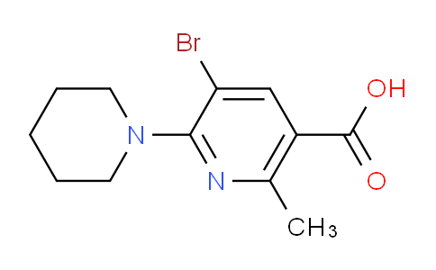 CAS No. 1443290-27-4, 5-Bromo-2-methyl-6-(piperidin-1-yl)nicotinic acid