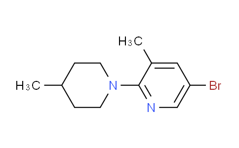 CAS No. 1220034-70-7, 5-Bromo-3-methyl-2-(4-methylpiperidin-1-yl)pyridine