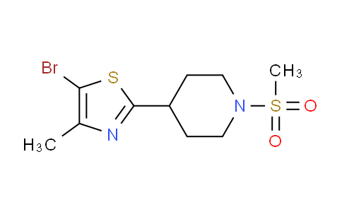 CAS No. 1361115-05-0, 5-Bromo-4-methyl-2-(1-(methylsulfonyl)piperidin-4-yl)thiazole
