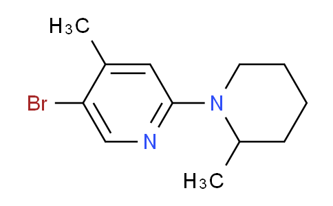 CAS No. 1220028-97-6, 5-Bromo-4-methyl-2-(2-methylpiperidin-1-yl)pyridine