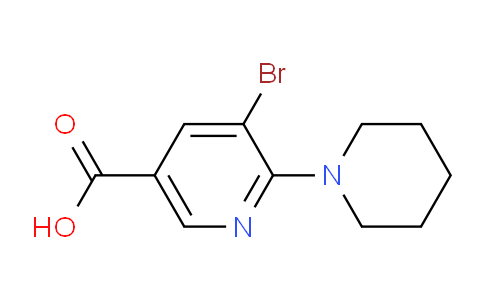 CAS No. 1216952-10-1, 5-Bromo-6-(piperidin-1-yl)nicotinic acid