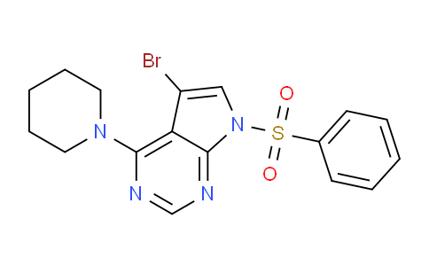 CAS No. 252723-23-2, 5-Bromo-7-(phenylsulfonyl)-4-(piperidin-1-yl)-7H-pyrrolo[2,3-d]pyrimidine
