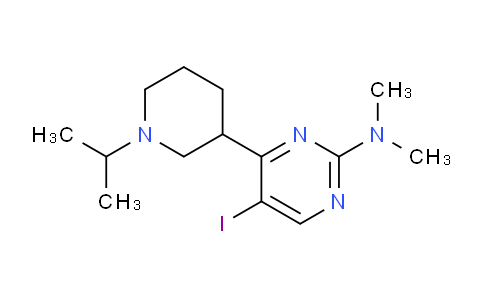 CAS No. 1361113-57-6, 5-Iodo-4-(1-isopropylpiperidin-3-yl)-N,N-dimethylpyrimidin-2-amine