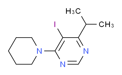 CAS No. 1706432-16-7, 5-Iodo-4-isopropyl-6-(piperidin-1-yl)pyrimidine