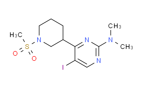 CAS No. 1361115-14-1, 5-Iodo-N,N-dimethyl-4-(1-(methylsulfonyl)piperidin-3-yl)pyrimidin-2-amine