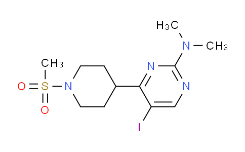 CAS No. 1361111-99-0, 5-Iodo-N,N-dimethyl-4-(1-(methylsulfonyl)piperidin-4-yl)pyrimidin-2-amine