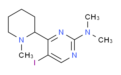 CAS No. 1361113-54-3, 5-Iodo-N,N-dimethyl-4-(1-methylpiperidin-2-yl)pyrimidin-2-amine