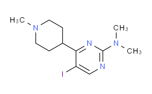CAS No. 1361115-00-5, 5-Iodo-N,N-dimethyl-4-(1-methylpiperidin-4-yl)pyrimidin-2-amine