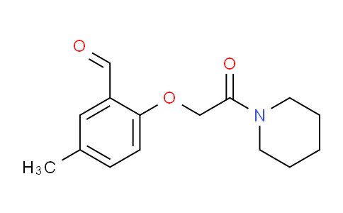 CAS No. 1427012-90-5, 5-Methyl-2-(2-oxo-2-(piperidin-1-yl)ethoxy)benzaldehyde