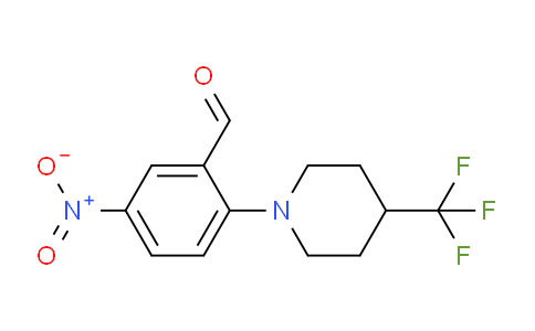 CAS No. 1033463-37-4, 5-Nitro-2-(4-(trifluoromethyl)piperidin-1-yl)benzaldehyde