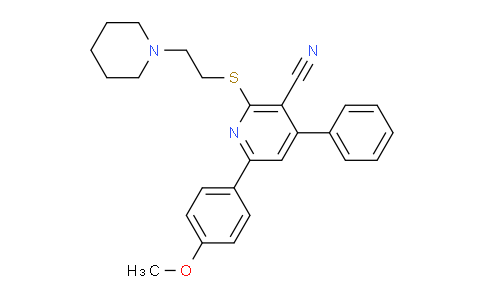 CAS No. 332376-27-9, 6-(4-Methoxyphenyl)-4-phenyl-2-((2-(piperidin-1-yl)ethyl)thio)nicotinonitrile