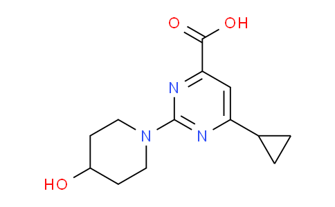 CAS No. 1355233-29-2, 6-Cyclopropyl-2-(4-hydroxypiperidin-1-yl)pyrimidine-4-carboxylic acid