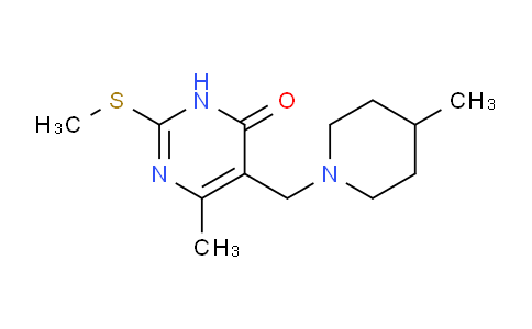 CAS No. 1263213-71-3, 6-Methyl-5-((4-methylpiperidin-1-yl)methyl)-2-(methylthio)pyrimidin-4(3H)-one