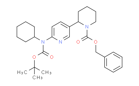 CAS No. 1352496-49-1, Benzyl 2-(6-((tert-butoxycarbonyl)(cyclohexyl)amino)pyridin-3-yl)piperidine-1-carboxylate