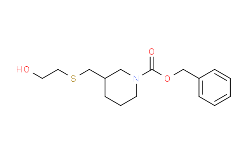 CAS No. 1353945-68-2, Benzyl 3-(((2-hydroxyethyl)thio)methyl)piperidine-1-carboxylate