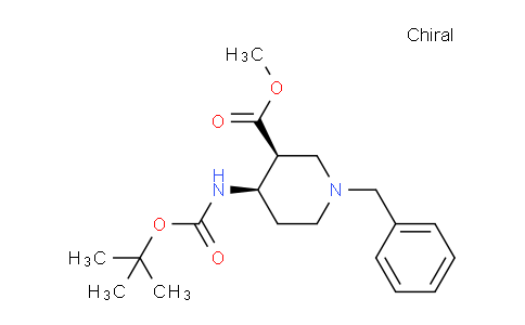 CAS No. 270257-50-6, Cis-methyl 1-benzyl-4-((tert-butoxycarbonyl)amino)piperidine-3-carboxylate