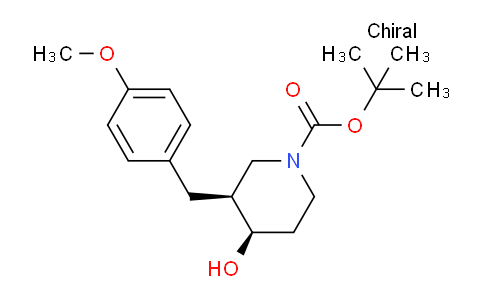 CAS No. 1445950-85-5, cis-tert-Butyl 4-hydroxy-3-(4-methoxybenzyl)piperidine-1-carboxylate