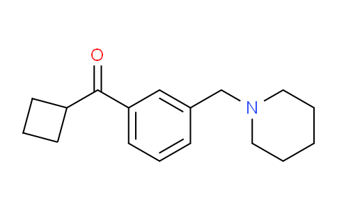 CAS No. 898793-68-5, Cyclobutyl 3-(piperidinomethyl)phenyl ketone