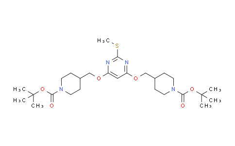 CAS No. 1353948-09-0, Di-tert-butyl 4,4'-(((2-(methylthio)pyrimidine-4,6-diyl)bis(oxy))bis(methylene))bis(piperidine-1-carboxylate)