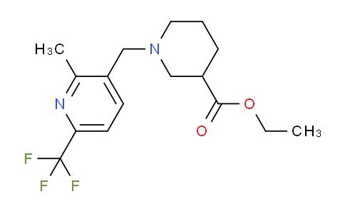 CAS No. 1308645-62-6, Ethyl 1-((2-methyl-6-(trifluoromethyl)pyridin-3-yl)methyl)piperidine-3-carboxylate