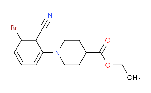 CAS No. 1260897-03-7, Ethyl 1-(3-bromo-2-cyanophenyl)piperidine-4-carboxylate