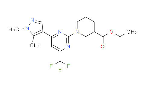CAS No. 1007344-02-6, Ethyl 1-(4-(1,5-dimethyl-1H-pyrazol-4-yl)-6-(trifluoromethyl)pyrimidin-2-yl)piperidine-3-carboxylate