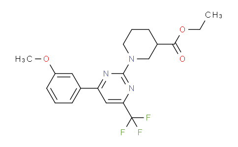 CAS No. 1018051-75-6, Ethyl 1-(4-(3-methoxyphenyl)-6-(trifluoromethyl)pyrimidin-2-yl)piperidine-3-carboxylate