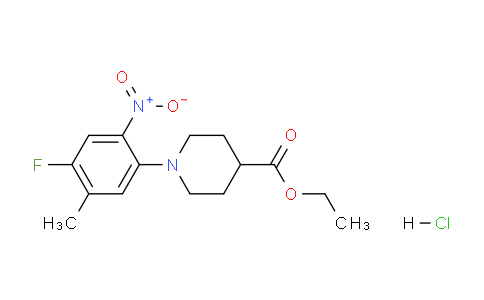 CAS No. 1261079-71-3, Ethyl 1-(4-fluoro-5-methyl-2-nitrophenyl)piperidine-4-carboxylate hydrochloride