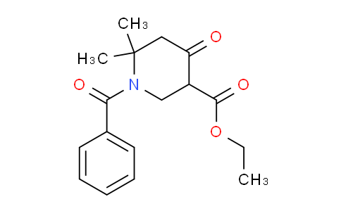 CAS No. 101583-07-7, Ethyl 1-benzoyl-6,6-dimethyl-4-oxopiperidine-3-carboxylate
