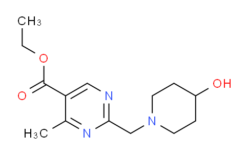 CAS No. 1355225-96-5, Ethyl 2-((4-hydroxypiperidin-1-yl)methyl)-4-methylpyrimidine-5-carboxylate