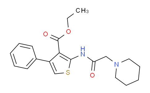 CAS No. 81705-04-6, Ethyl 4-phenyl-2-(2-(piperidin-1-yl)acetamido)thiophene-3-carboxylate