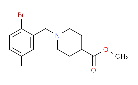 CAS No. 1443342-48-0, Methyl 1-(2-bromo-5-fluorobenzyl)piperidine-4-carboxylate